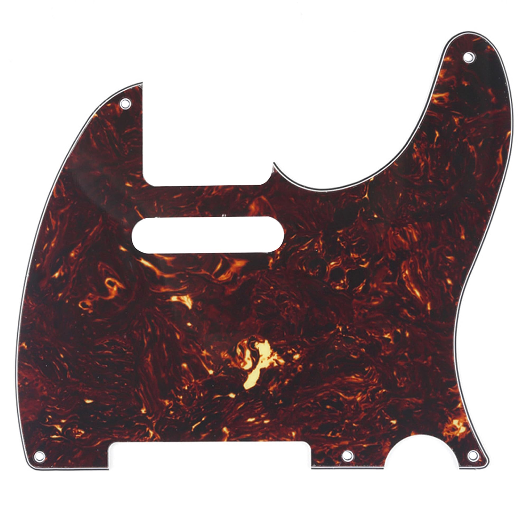 Musiclily 5 Hole Vintage Tele Pickguard for Fender American/Mexican Made Standard Telecaster Style Electric Guitar, 4Ply Tortoise Shell