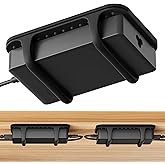 2 Pack Universal Silicone Laptop Charger Holder,Under Desk Power Brick Mount Organizer for Charging Brick &amp; Cables,Flexible Non-Slip Power Bricks Mount,Secure Supply Holder for Laptop Charger,Black