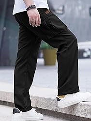 PLEPAN Mens Casual Cargo Pants Drawstring Hiking