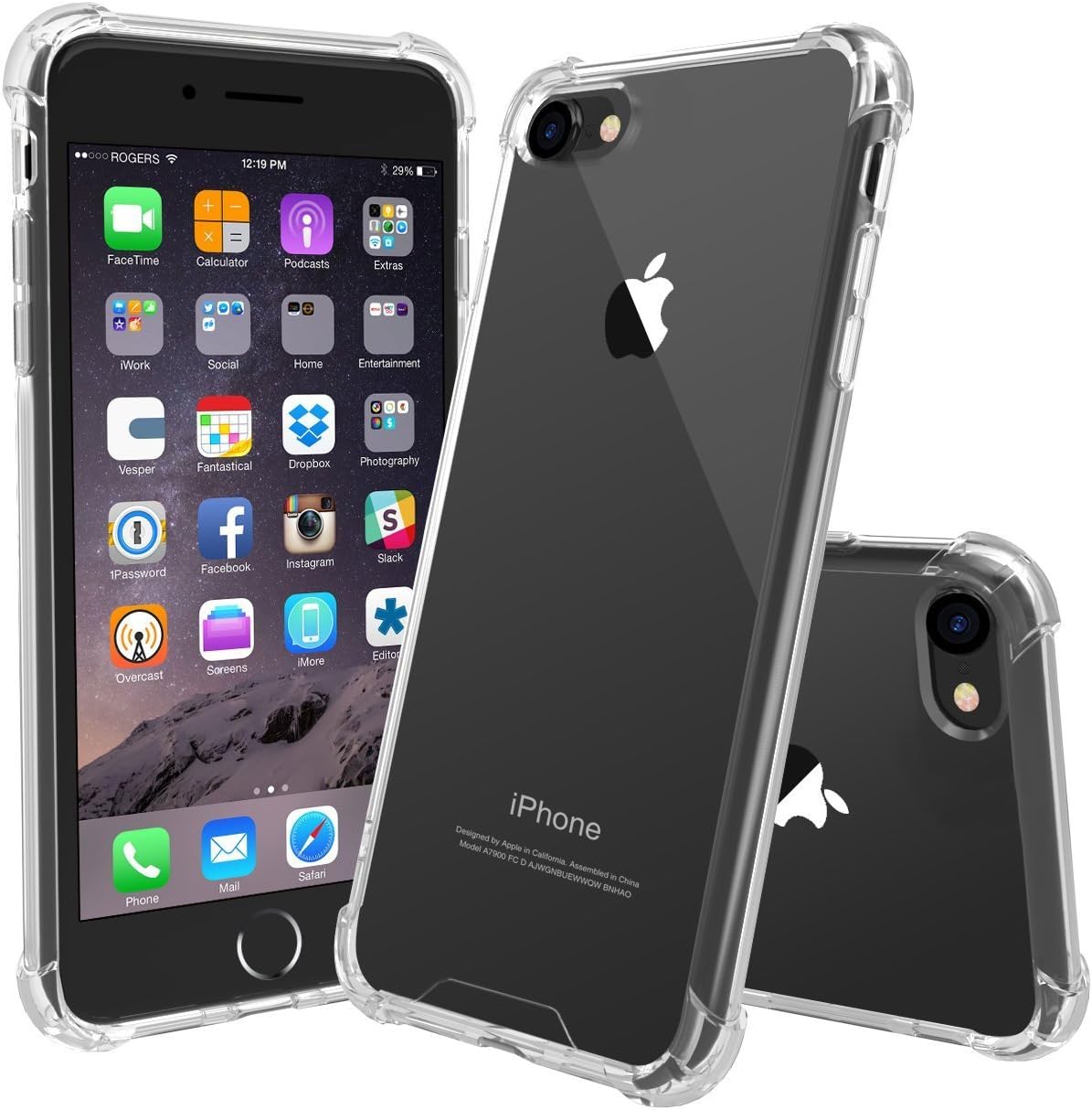 iPhone 8 Plus Case, Riotech 5.5'' Apple iPhone 8 Plus Case Cristal Clear Slim Anti-Scratch Shockproof TPU Bumper Hard Back Cover Cases for iPhone 8 Plus case,iPhone 7 Plus (Clear for iPhone 7/8 Plus)