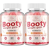 Glorithiventa Booty Gummies for Women, BBL Gummies Contains CurvaBoost BBL Herb Blend & Creatine Monohydrate for Booty, Curves & Energy, Zero Sugar, Vegan, Peach Flavor - 120 Counts