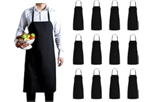Gala Houseware 12 Pack Bib Apron for Men Women, Kitchen Apron with Long Ties, Chef Apron for Cooking Baking Restaurant