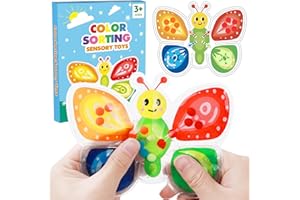 HOPIHY Bee Color Sorting Sensory Toy, Valentines Day Gift for Kids, Color Matching Preschool Activities Educational Calm Down Toys Montessori Toys, Fine Motor Travel Autism Fidgets for Kid 3 4 5 Year Old