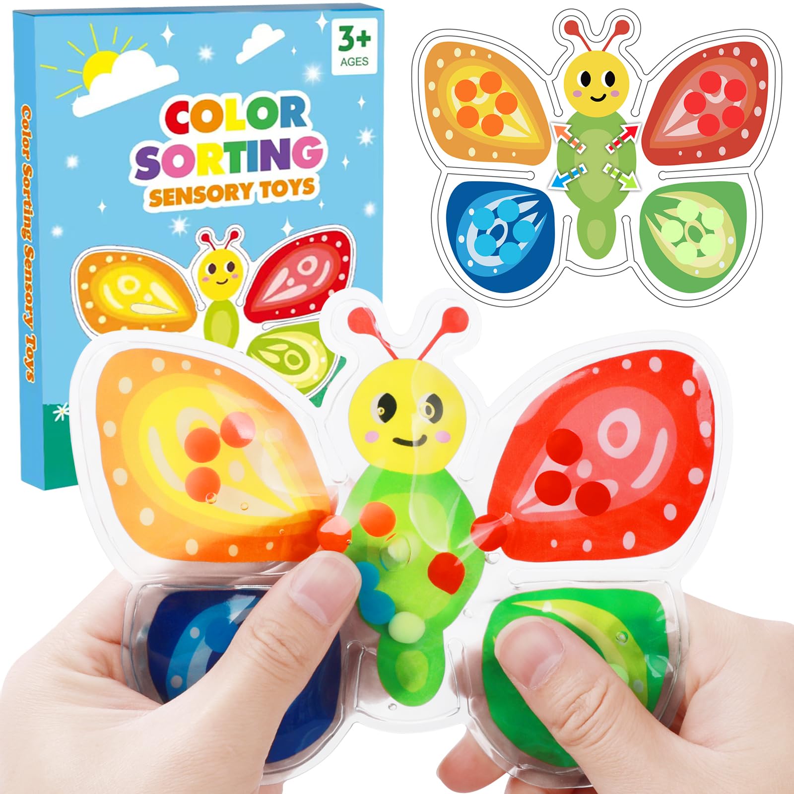 hopihy Colour Sorting Toys for Toddlers, Bee Shapes Sensory Toys for Autism & Fine Motor Skills, Montessori Toys for 3+ Years Old, Colour Sorting Toys Educational Toys Ideal for Toddlers