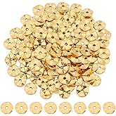 SUNNYCLUE 1 Box 200Pcs Wavy Disc Spacer Beads Flat Round Gold Spacers Bead Tibetan Style Alloy Gold Metal Flat Disc Spacer Bead for Jewelry Making Beads Assortments DIY Crafting Necklace Bracelets