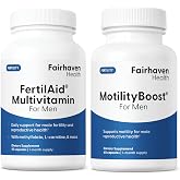 Fairhaven Health FertilAid Multivitamin, 90 Caps &amp; MotilityBoost, 60 Caps | Hormone Balance &amp; Fertility Support for Men with L-Carnitine, CoQ10, Zinc &amp; More