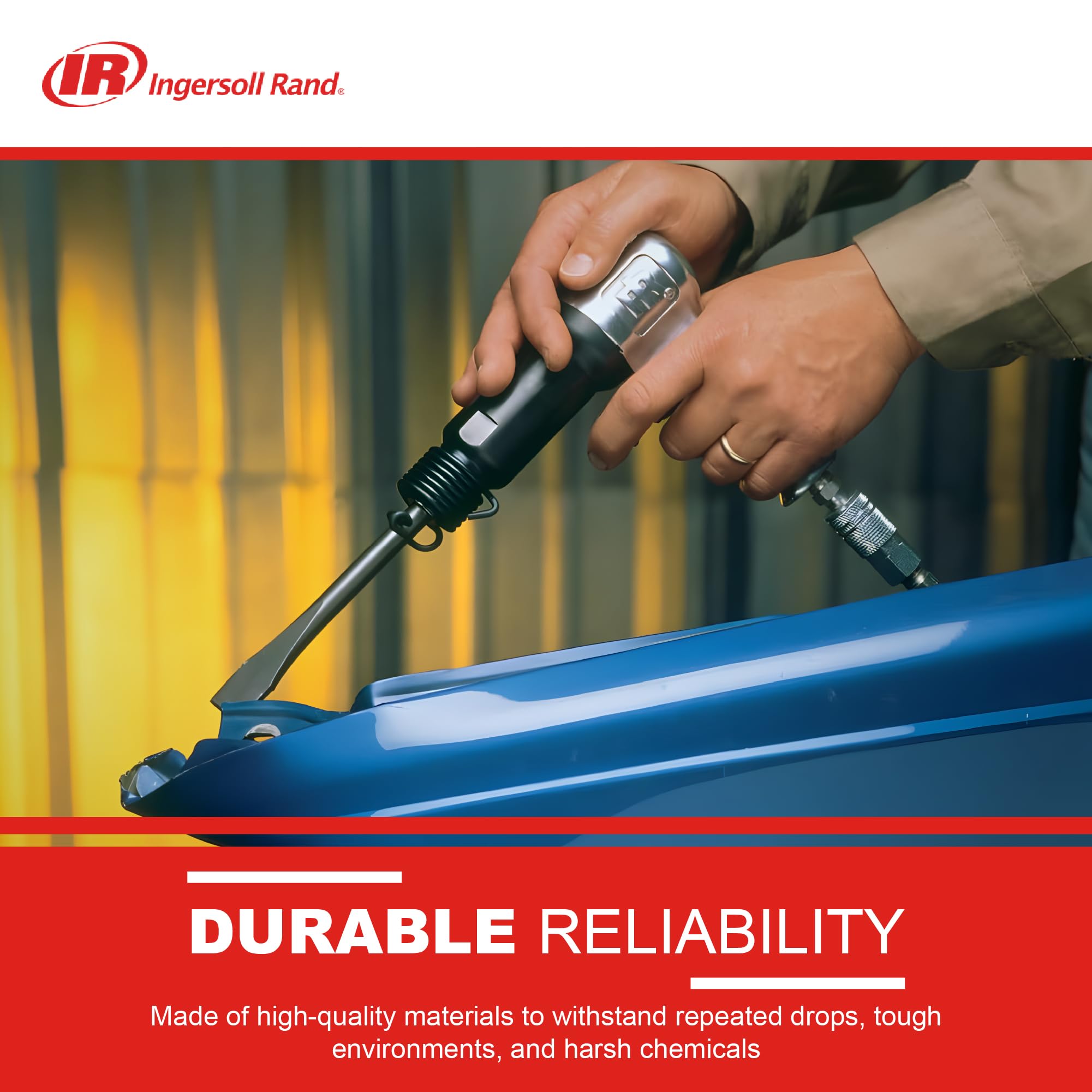 Ingersoll Rand 121-K6 Super Duty Air Hammer Kit, 121/Q Tool Plus 6 PC Chisel Set with Storage Case, Touch Trigger for Max Control, 3000 BPM