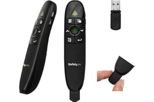 StarTech.com Wireless Presentation Remote with Red Laser Pointer - 90 ft. - PowerPoint Presentation Clicker for Mac & Windows