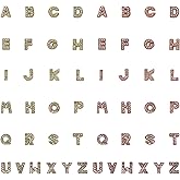 Muimurex 52 Pcs 8mm Rhinestone Letter Charm Set, A-Z Alphabet Slider Charms for DIY Crafts, Jewelry Making and Wristband Bracelets, Alloy Letter Charms for Personalized Crafts
