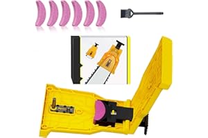 SWOJG Chainsaw Sharpener Tool, Universal Chainsaw Blade Sharpener, Portable Chain Saw Teeth Sharpener, Simple Operation Chainsaw Sharpener Jig for 12"-22" Chain Saws 5+1 Whetstones