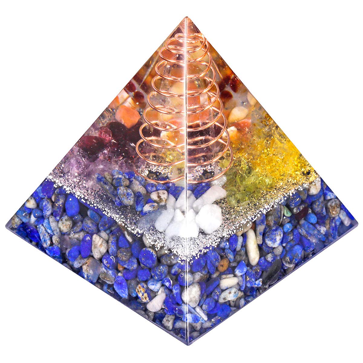 Nupuyai Lapis Lazuli Healing Crystal Pyramid for Protection, Chakra Energy Crystal Quartz Points Decor 5cm