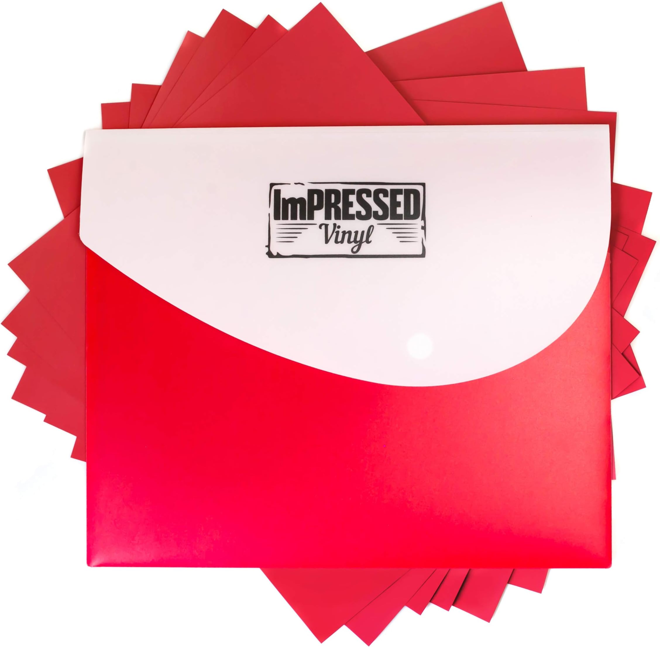 Red Heat Transfer Vinyl -10 Pack of 12"x10" Red HTV Sheets Including Storage case and Instructions (Red - 10 Sheets)