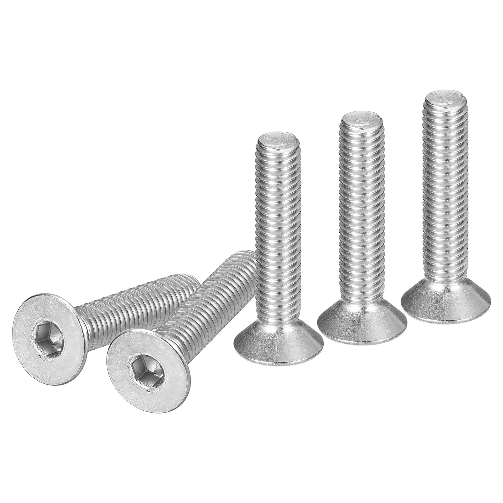 DTGN M8-1.25 x 40mm Flat Head Socket Cap Screws, 20 Pack 304 Stainless Steel Hex Socket Flat Head Screws, Full Thread, Countersunk Bolts — image 1