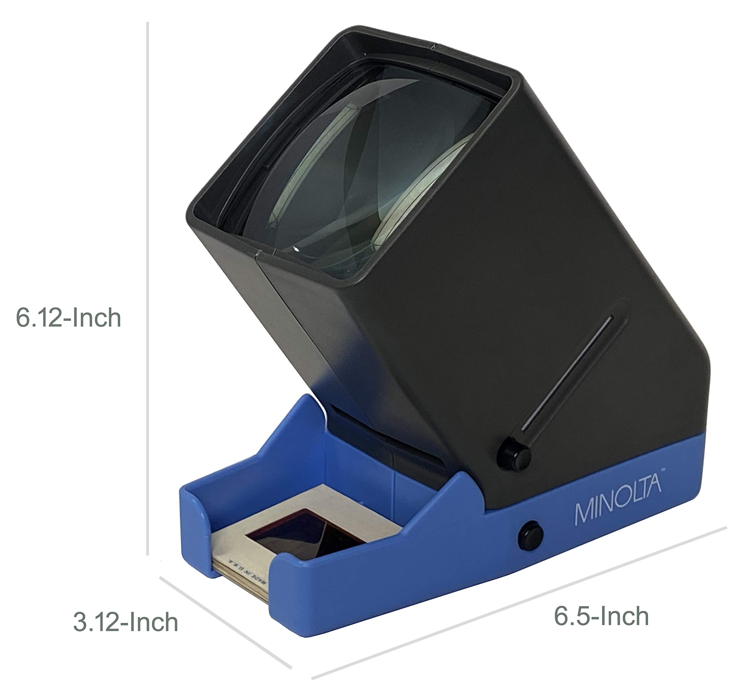 MINOLTA 35mm Desk Top Portable LED Slide and Negative Viewer Luminated 3X Magnify – for 2