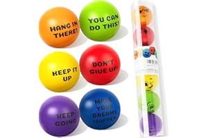 Homotte 6Pcs Motivational Stress Balls for 3+ Kids and Adults, Inspirational Stress Relief Balls Hand Exercise Therapy Ball S