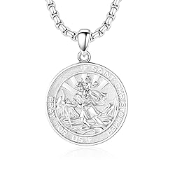 DOTBJ 925 Sterling Silver White Gold Plated Saint