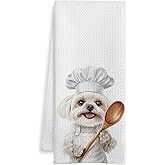 WOTYPU Maltese Gifts Kitchen Towels, Dog Gifts for Women Men, Dog Lover Gifts Dish Tea Towel, Maltese Gift Decorative Hand Towels for Kitchen Bakery Decor, 16x24 Inch