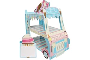 DOUMAIFA ·Exquisite Multicolored Rectangular Cardboard Cake Stand, 3-Tier Truck Bracket, Party Decoration