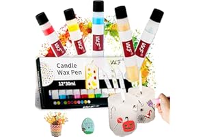VVF Candle Wax Pen Set – 12 Vibrant Colors with 2 Glitter Pens for Fun DIY Candle Painting, Candle Making, Crafts, Holiday & Party Decorations