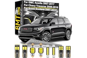 BMT xms LED Interior Light Kit Replacement for GMC Acadia 2007-2017,Chevy Traverse 2009-2018, BUICK Enclave 2007-2017, 6000K 
