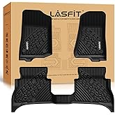LASFIT Floor Mats for Jeep Wrangler Unlimited 4XE 2021-2024 2025 4 Door Plug-in Hybrid EV-Gas (PHEV), All Weather TPE Custom Fit Car Mats Floor Liners 1st & 2nd Row, Black
