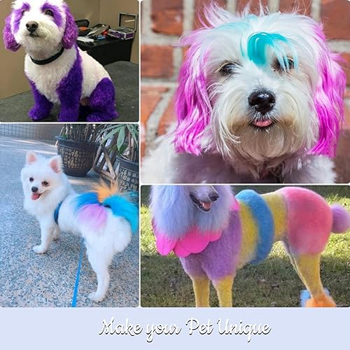 Dog Hair Dye Temporary 12 Colors, Non-Toxic Safe Hair Color Crayon