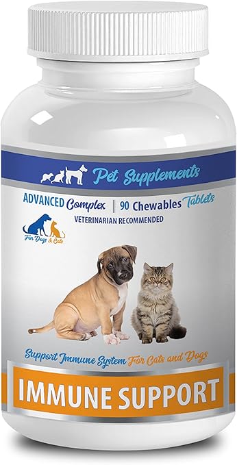 Amazon Com Immune Booster For Cats Pet Immune Support Dogs And Cats Vets Choice Chews Older Cat Supplements 1 Bottle 90 Treats Pet Supplies