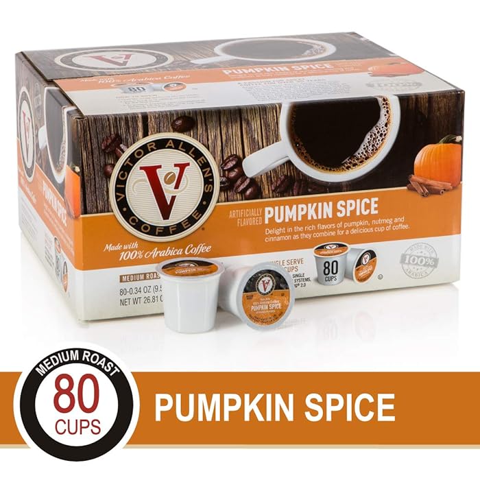 Pumpkin Spice for K-Cup Keurig 2.0 Brewers, 80 Count, Victor Allen&rsquo;s Coffee Medium Roast Single Serve Coffee Pods