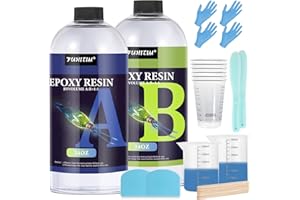 FUHITIM Epoxy Resin 68OZ - Crystal Clear Epoxy Resin Kit - Self-Leveling, High-Glossy, No Yellowing, No Bubbles Casting Resin Perfect for Crafts, Table Tops, DIY 1:1 Ratio