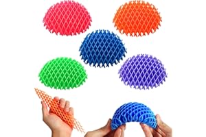 AHHSOY 5 Pack Mini Fidget Worm Toys for Kids 8-12, Elastic Mesh Stress Relief Sensory Toy, 3D Bulk Fidgets for Adults Party Favors