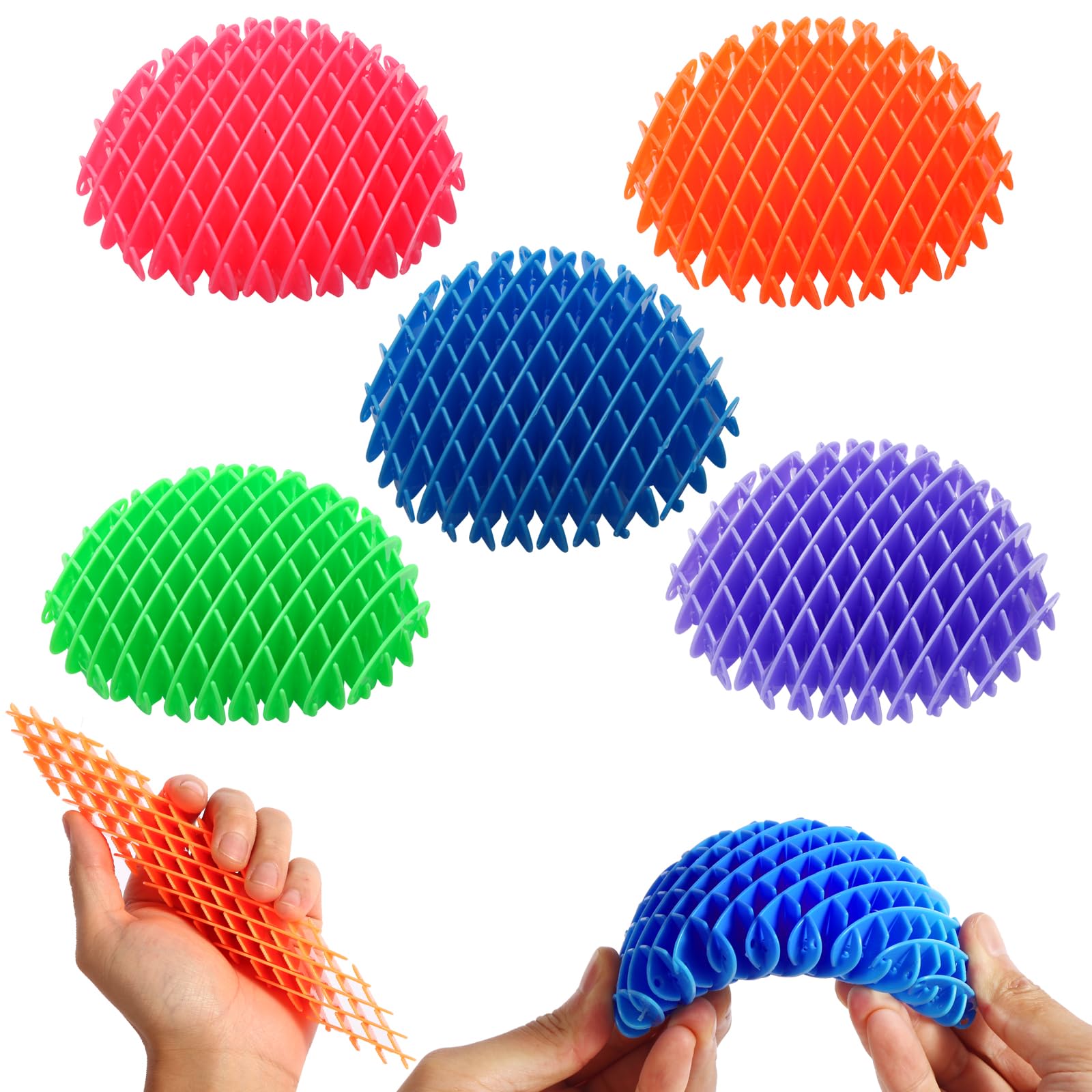 Photo 1 of 5 Pack Mini Fidget Worms for Kids & Adults - Elastic Mesh Stress Relief Sensory Toys for Parties