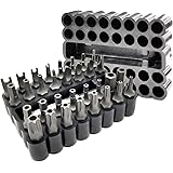 VETCO - 33-Piece Security Bit Set with Magnetic Extension Bit Holder - Includes Tamper Resistant, SAE Hex, Metric Hex and Sta
