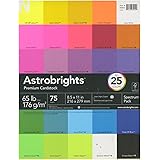 Astrobrights Colored Cardstock, 8.5” x 11”, 65 lb / 176 gsm, "Spectrum" 25-Color Assortment, 75 Sheets (80944-01)