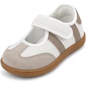 Wide Toddler Girls Mary Jane Dress Shoes Non-Slip Barefoot Sporty Sneakers for School Wedding Party Church, Halloween Christm
