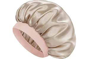 Doitory Satin Silk Bonnet for Sleeping, Double Layer Silk Sleep Cap for Men & Women, Soft Satin Lined Bonnet for Curly Hair