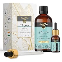 Amazon.com: Avatra Thyme Essential Oil 100ML (3.38 OZ) with Glass ...