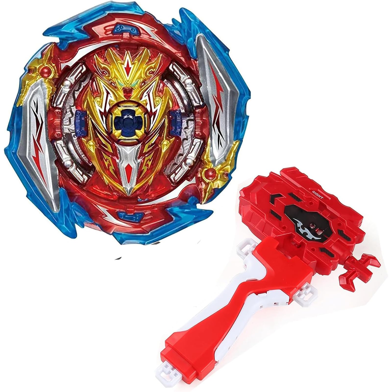 mlywd Spinning Tops Set With Launcher, 4D Metal Fusion Gyros Set, Spinning Top Toy Gift, B-173-01