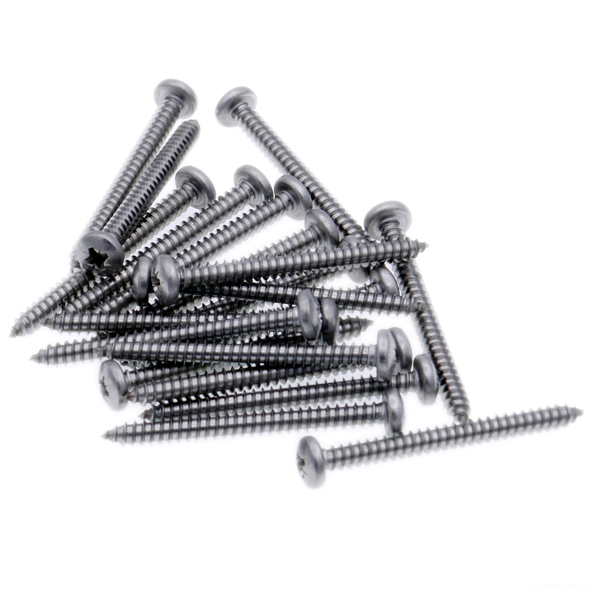 No.4 x 0.25 (2.9mm x 6.5mm) Pozi Pan Self-Tapping Screw - Stainless Steel (A2) (Pack of 20)