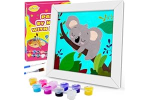 JOAOYO Paint by Numbers for Kids Ages 8-12 Easy Acrylic Paint by Number Kits for Girls Boys Adults with Wooden Frame Oil Painting Kits for Kids Ages 4-8 Perfect for Gift Home Decoration (Kola)