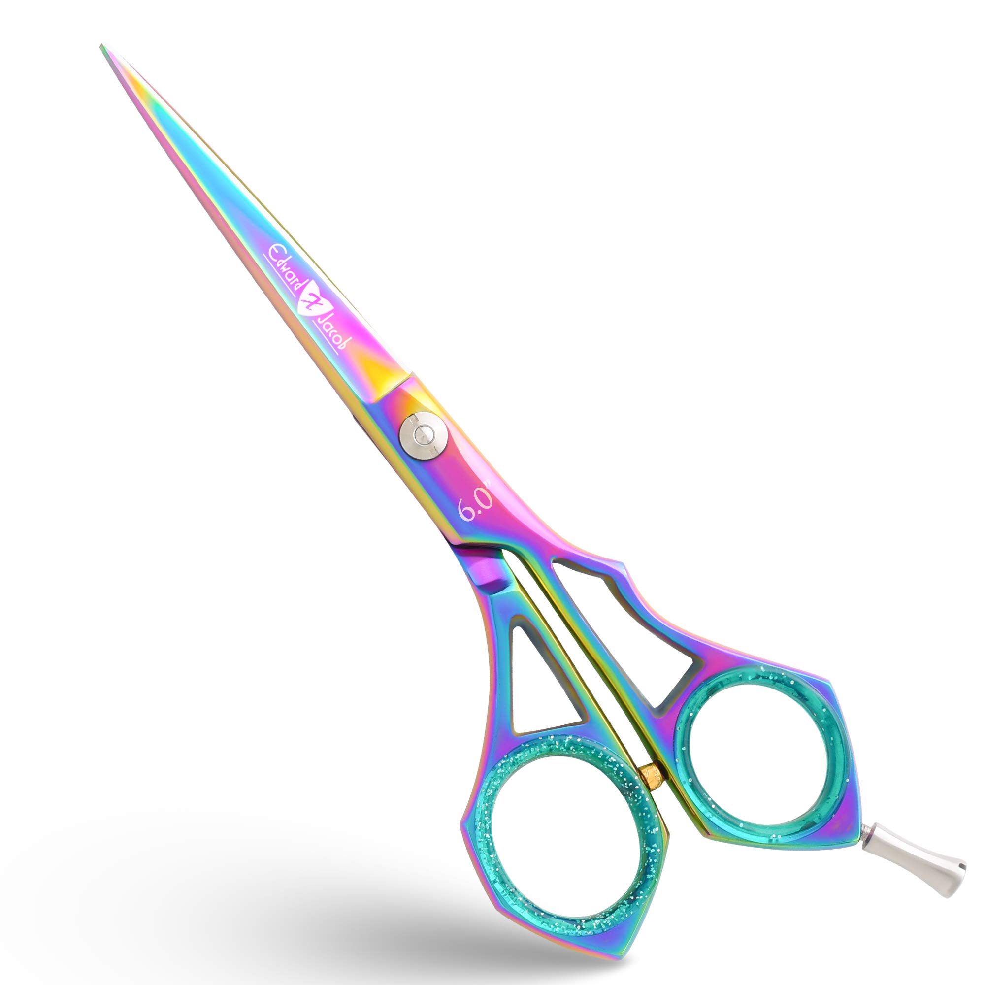 EXJ - Professional Hairdressing Scissors - Offset Model - Multicolored - 6" | Hair Cutting & Styling Scissors for Barbers & Salons