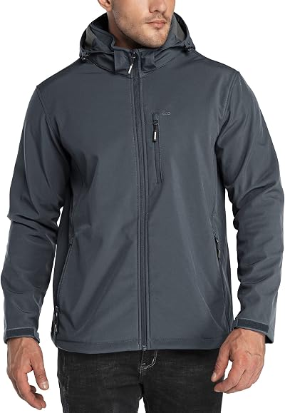 33,000ft Men’s Waterproof Softshell Fleece Lined Jacket Dark Grey XXL