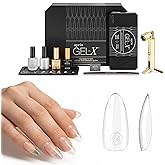 Apr&eacute;s Gel-X Professional Nail Extension Starter Kit, 14 Sizes 00-9 w/ Half Sizes, Soft Gel-X Tips, HEMA/TPO-Free (Natural Almond Medium)