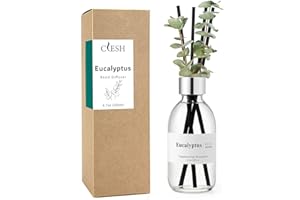 Clesh Reed Diffuser Set, 6.7 oz Eucalyptus Scented Diffuser with Sticks, Home Fragrance Reed Diffuser for Bathroom Shelf Decor