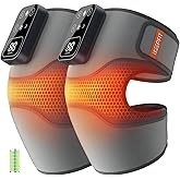 IKEEPFIT Cordless Knee Massager with Heat Vibration for Pain Relief, MAXwarm 4.0[2026 Upgraded] - Electric Heated Knee Brace with 5 Heat Levels and 3 Massage Mode, Gifts for Men Women (Grey, Pair)