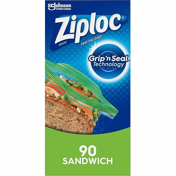 ZIPLOC SANDWHICH BAGS, 90 COUNT