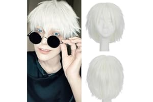 S-noilite Unisex Short Cosplay Hair Wig Women Mens Male Fluffy Straight Cool Anime Con Party Costume Synthetic Full Wigs Blonde