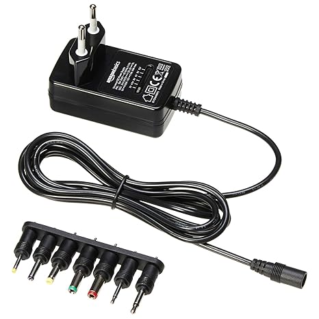 AmazonBasics - Universal-Steckernetzteil mit 7 abnehmbaren Steckern, 3-12 V (Gleichspannung), umkehrbare Polarität