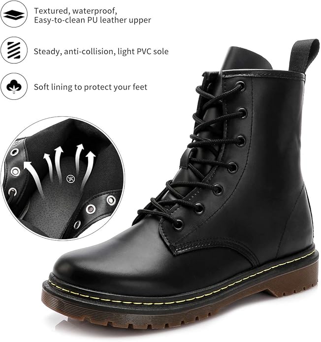 Kufeiti Waterproof Leather Booties Comfortable