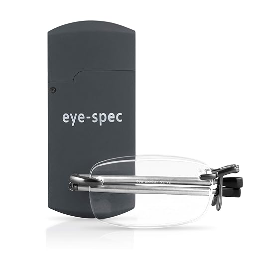 eyespec Stylish Folding Reading Glasses with Compact Graphite Case