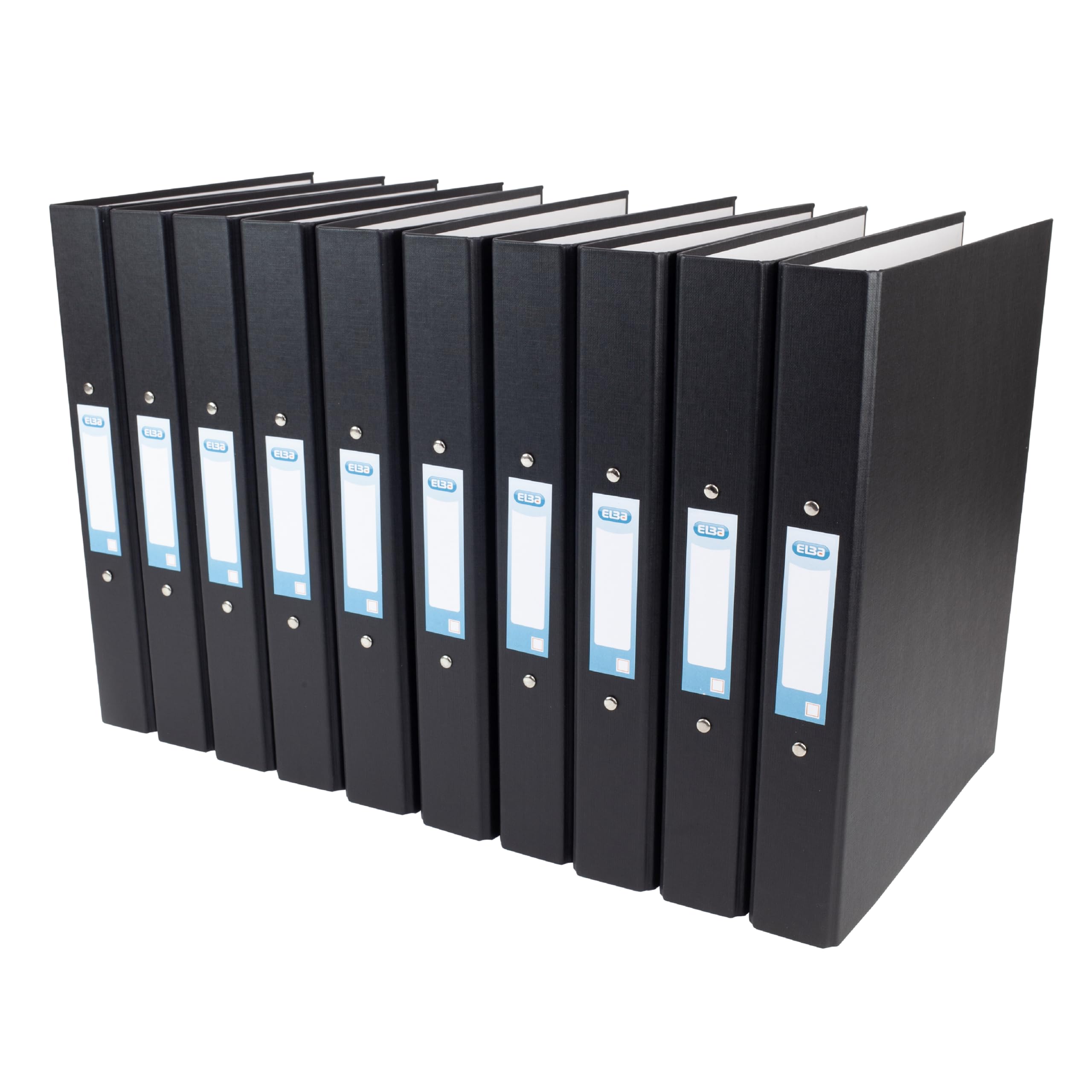 Elba A4 2 O-Ring Binders 30mm, Black (Pack of 10)